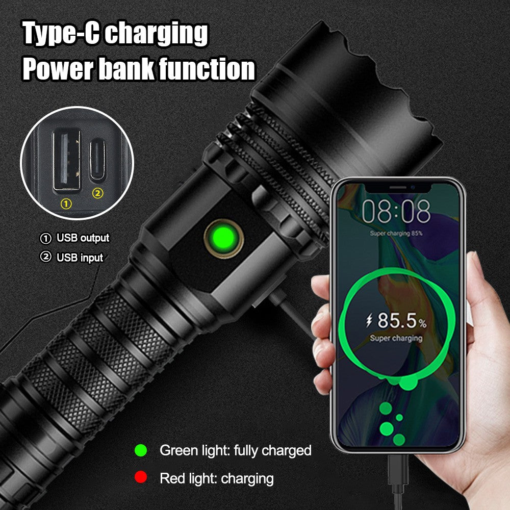 Rechargeable Waterproof Laser LED Flashlight 5 Modes - 50000 Lumens