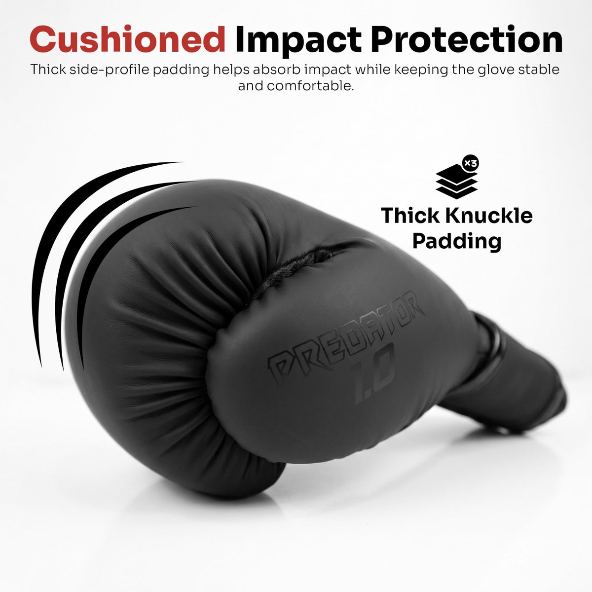 Black Boxing Gloves Sparring Kickboxing Punching Gear for Men Women