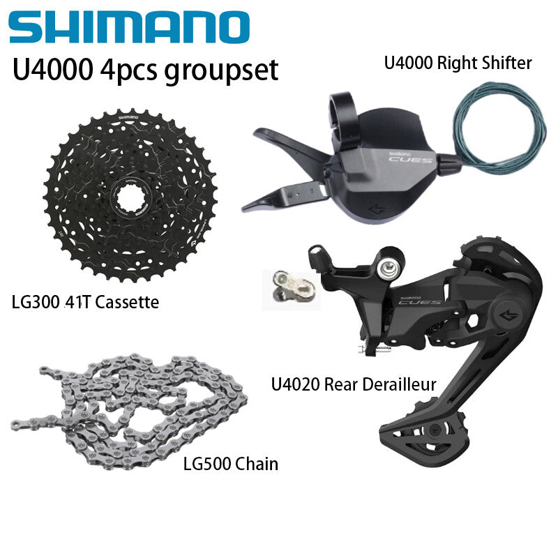9-Speed Bicycle Groupset with Cassette, Rear Derailleur & Shifter for MTB Trail Riding