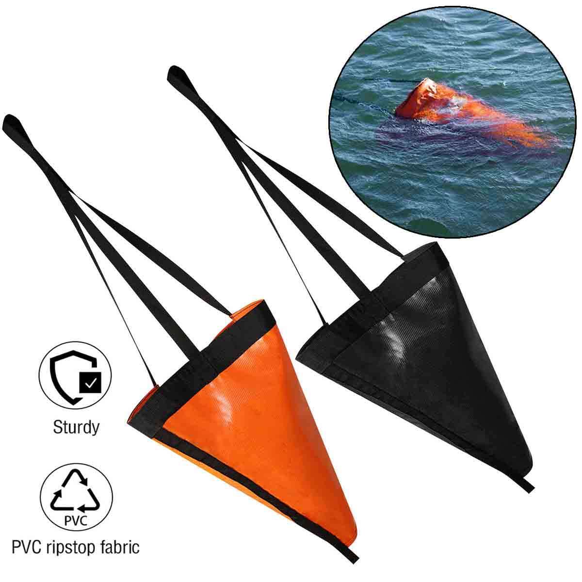 Boat Drift Sock Sea Anchor Drogue for 15-20ft Fishing Boats - Portable & Durable