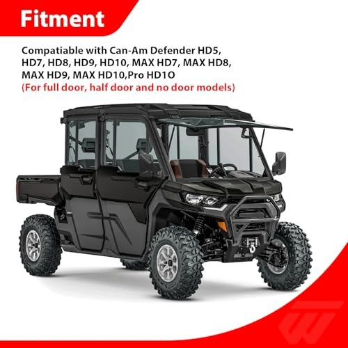 UTV Side Mirrors for Can-Am Defender 2016-2026 - Wide Field of View, Adjustable, Impact-Resistant