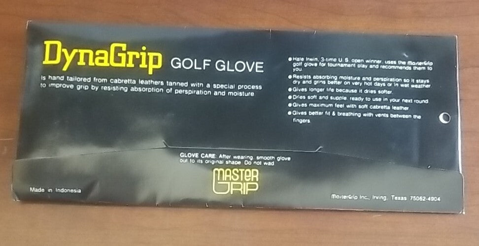 Ladies Left Large Golf Glove - DynaGrip Master Grip, Durable Leather, Stylish White