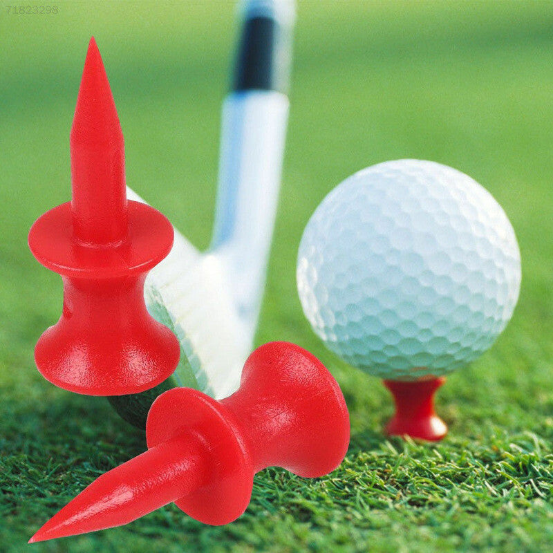 Plastic Red Golf Tees 1/4 Inch Height - Pack of 50, Durable & Recyclable