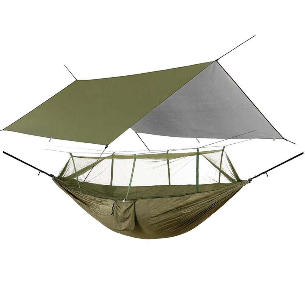 Camping Hammock with Mosquito Net, Rainfly, Under Quilt & Tarp Set