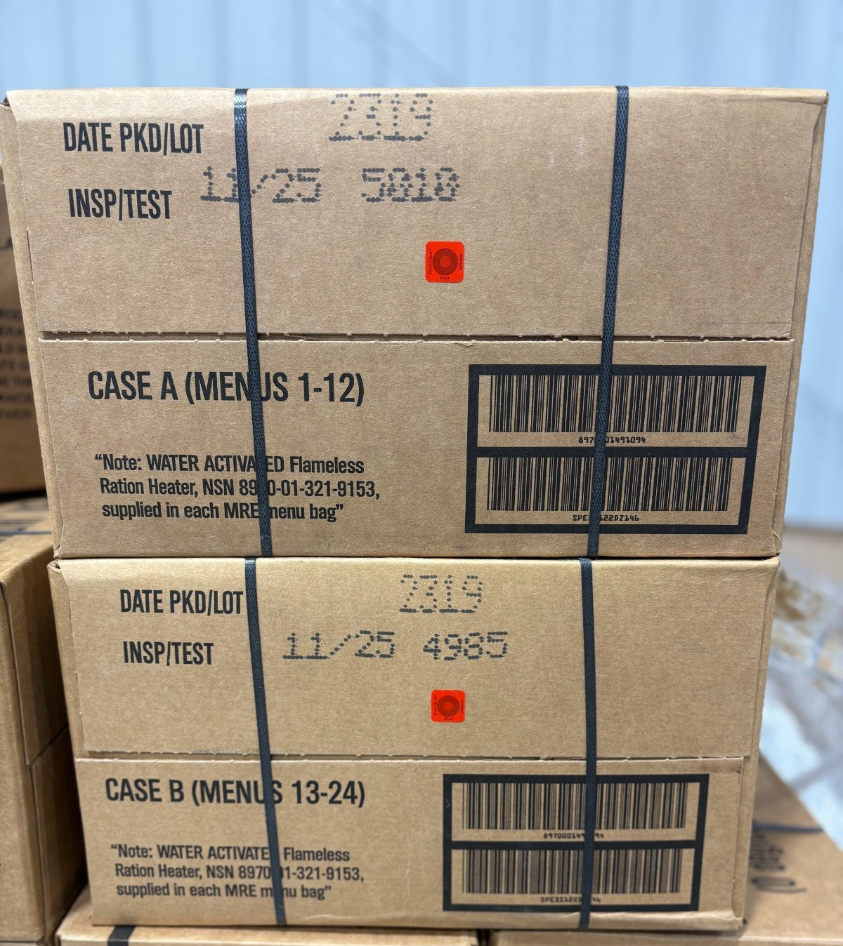 Military MRE Emergency Ready-to-Eat Meals Case - Multiple Menu Options
