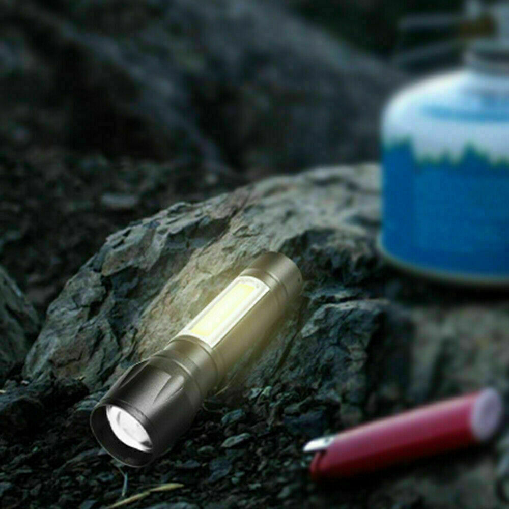 Rechargeable LED Tactical Flashlight 4 Pack with Zoomable Beam & 3 Modes