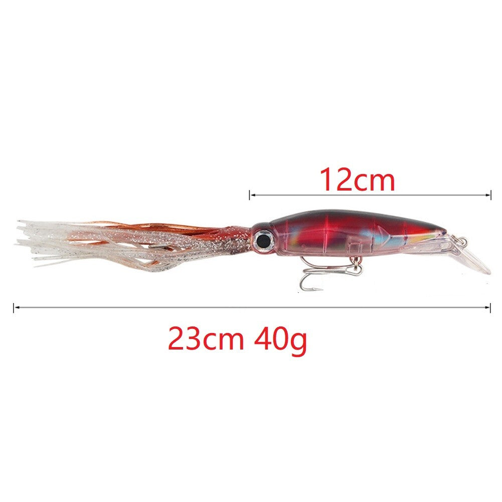 7pcs Long Octopus Sea Fishing Lures Squid Bait 40g Set for Saltwater Fishing
