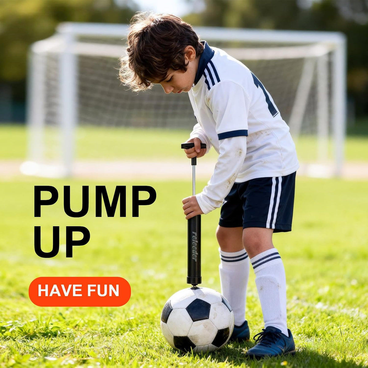10 Inch Ball Pump Kit with Needles & Hose for Soccer Basketball Volleyball