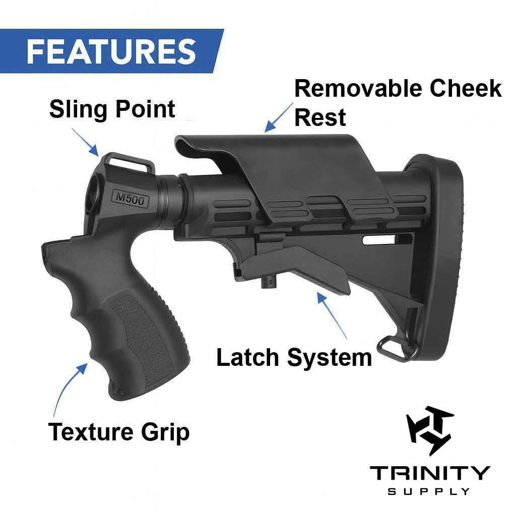 Maverick 88 12-Gauge Shotgun Rear Grip with Buttpad - Black Polymer