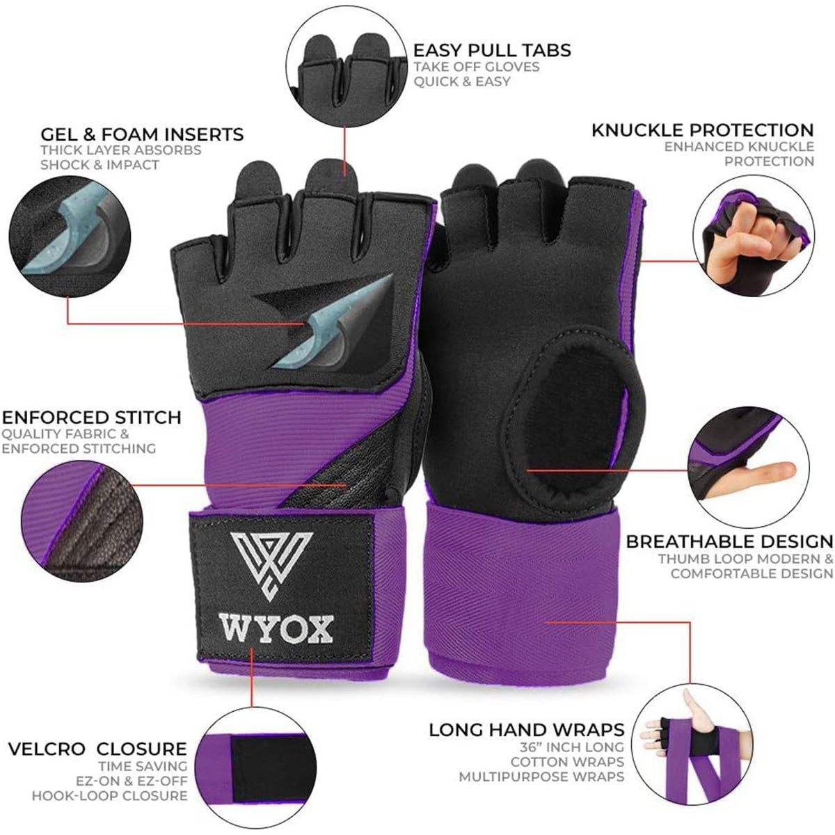 Kids Boxing Gloves & Hand Wrap Set for MMA Kickboxing Training