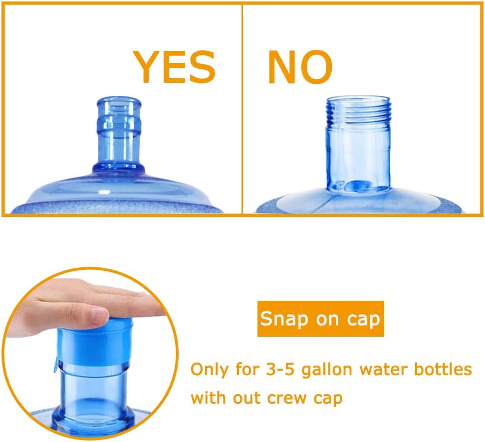 30 Pack Non-Spill Water Bottle Caps 55mm Snap-On for 3 & 5 Gallon Jugs