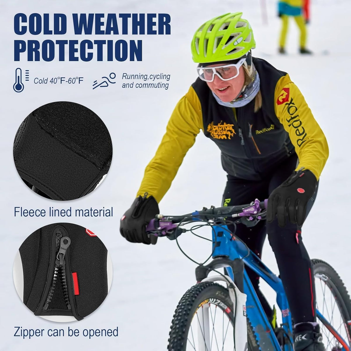 Winter Touchscreen Gloves Waterproof Windproof Thermal Ski Gloves for Men Women