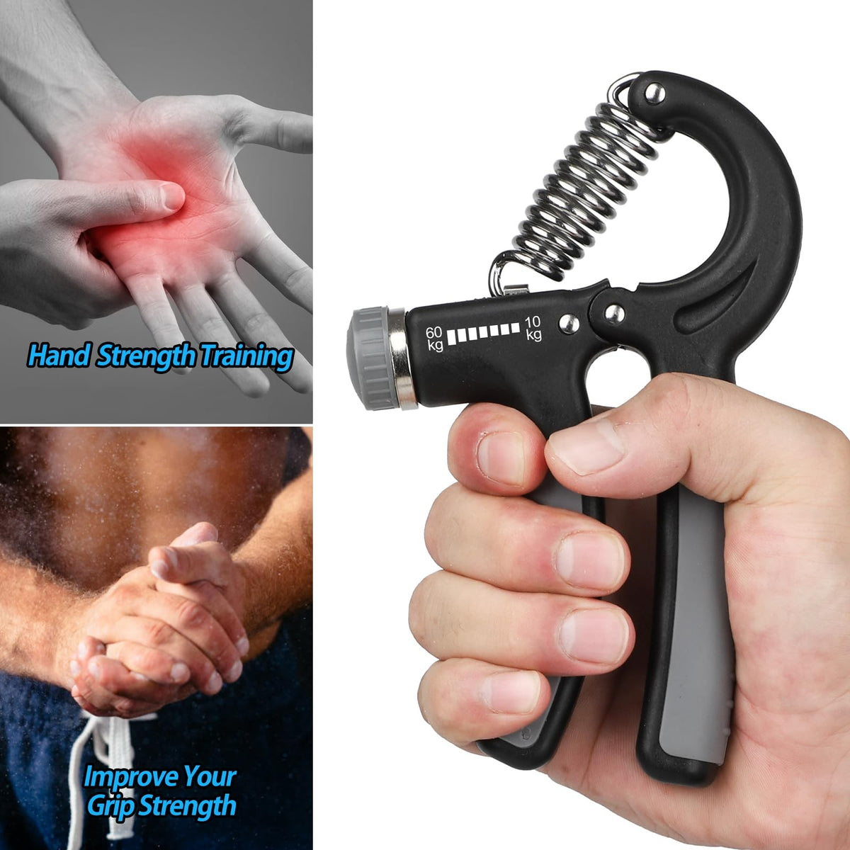 Adjustable Hand Grip Strengthener - Hand & Finger Exercise Equipment