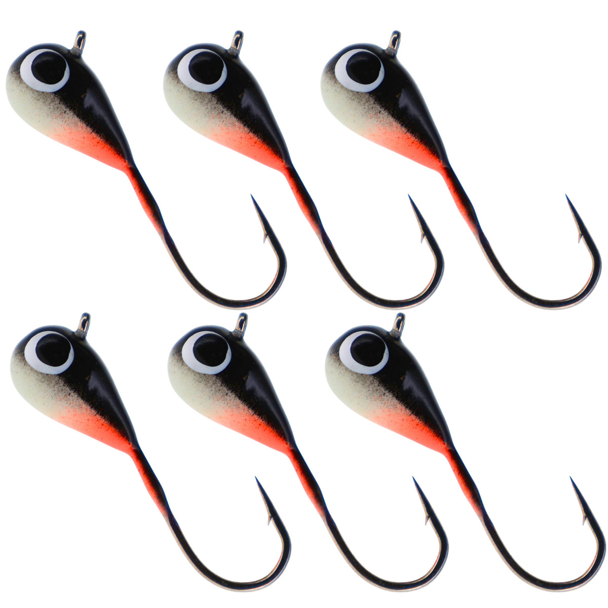 Ice Fishing Jigs Tungsten Lures for Panfish Crappie Perch Glow-Effect