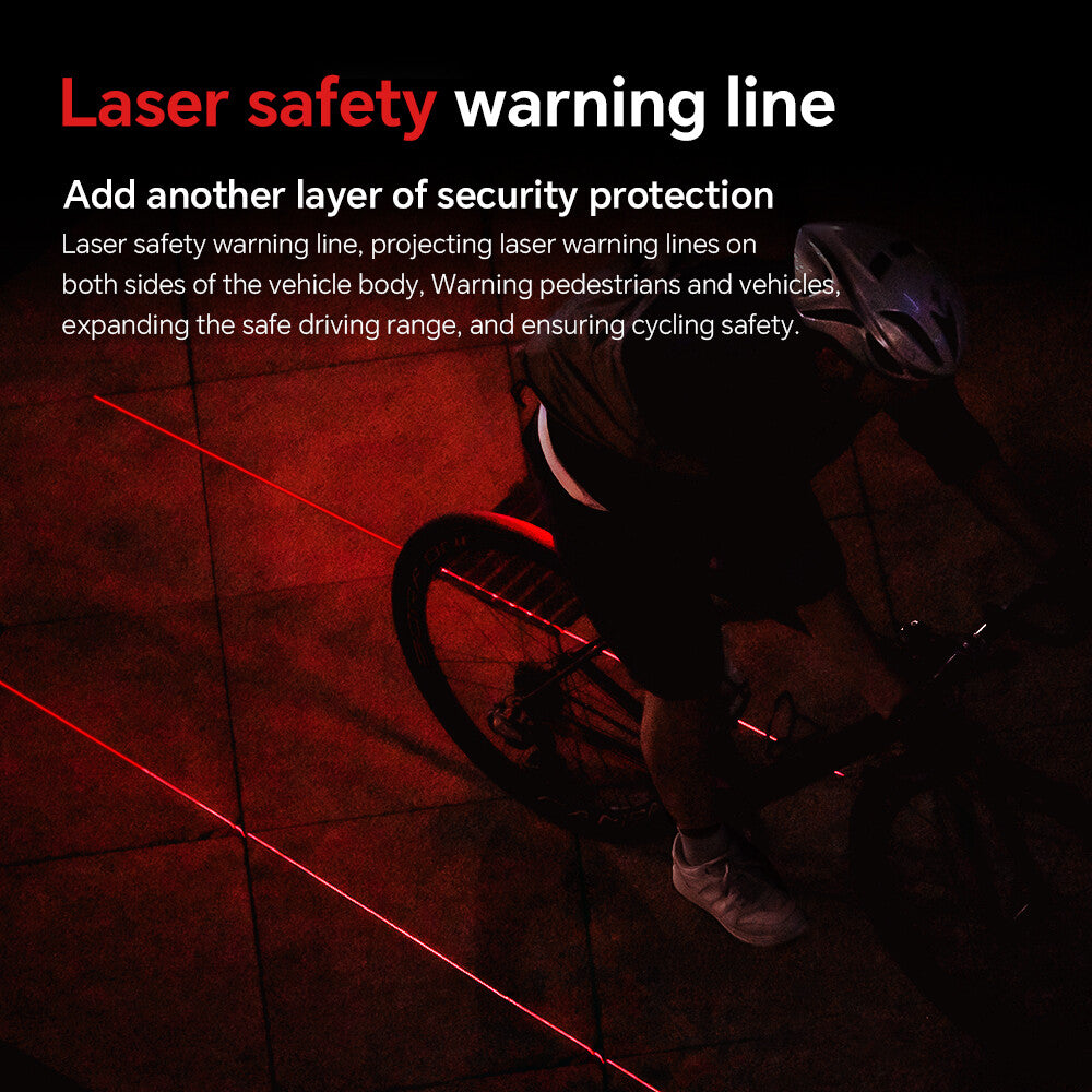 Bike Turn Signal Rear Light with Anti-Theft Alarm & Brake Warning