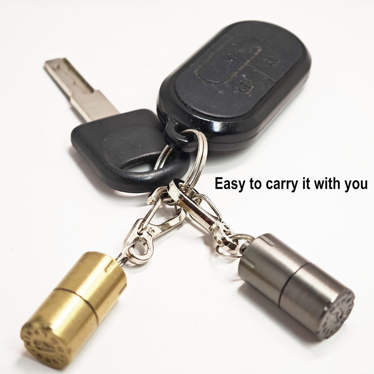 Waterproof Mini Keychain Lighter Set - Black & Gold, EDC Survival