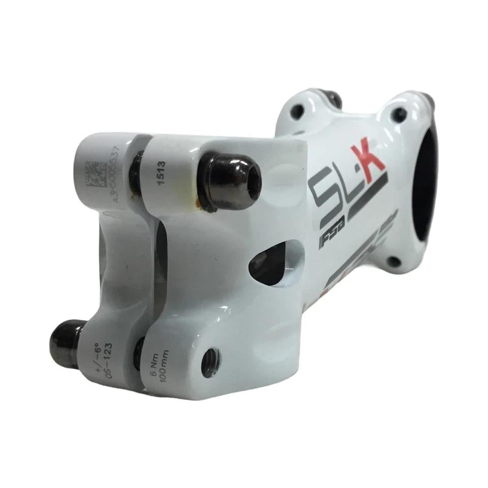 FSA SL‑K Bicycle Stem 100mm 31.8mm Clamp Alloy & Carbon Faceplate White