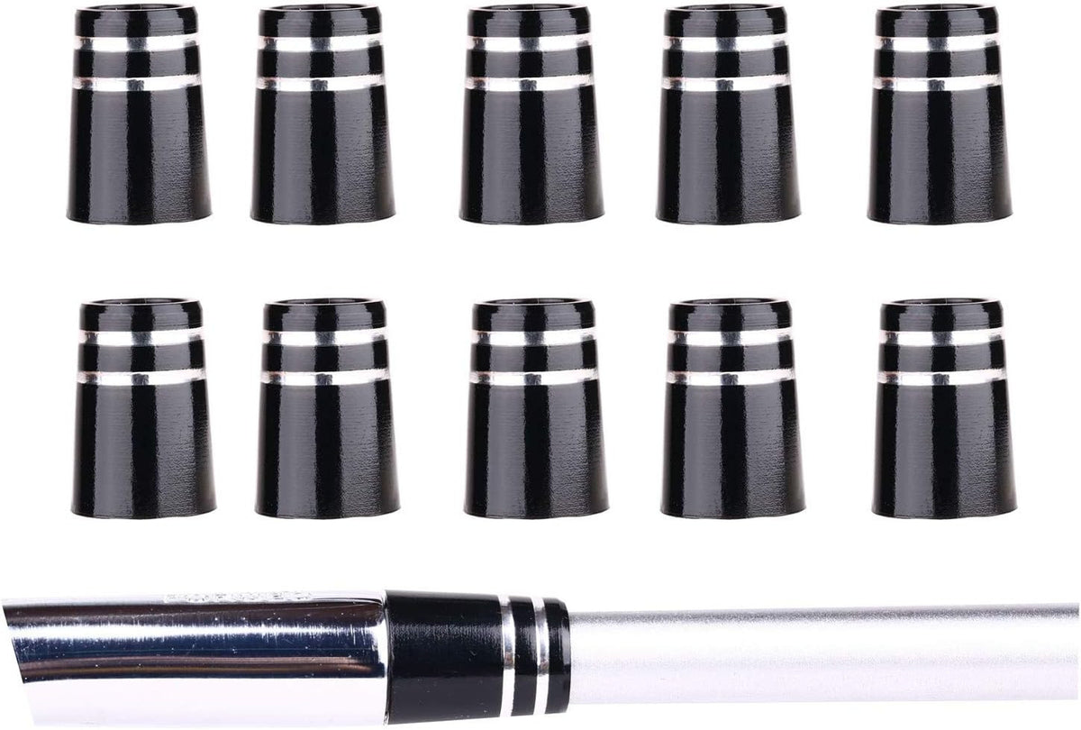 Black Golf Ferrules Set for Taper Tip Iron Wedges - 10 Pack