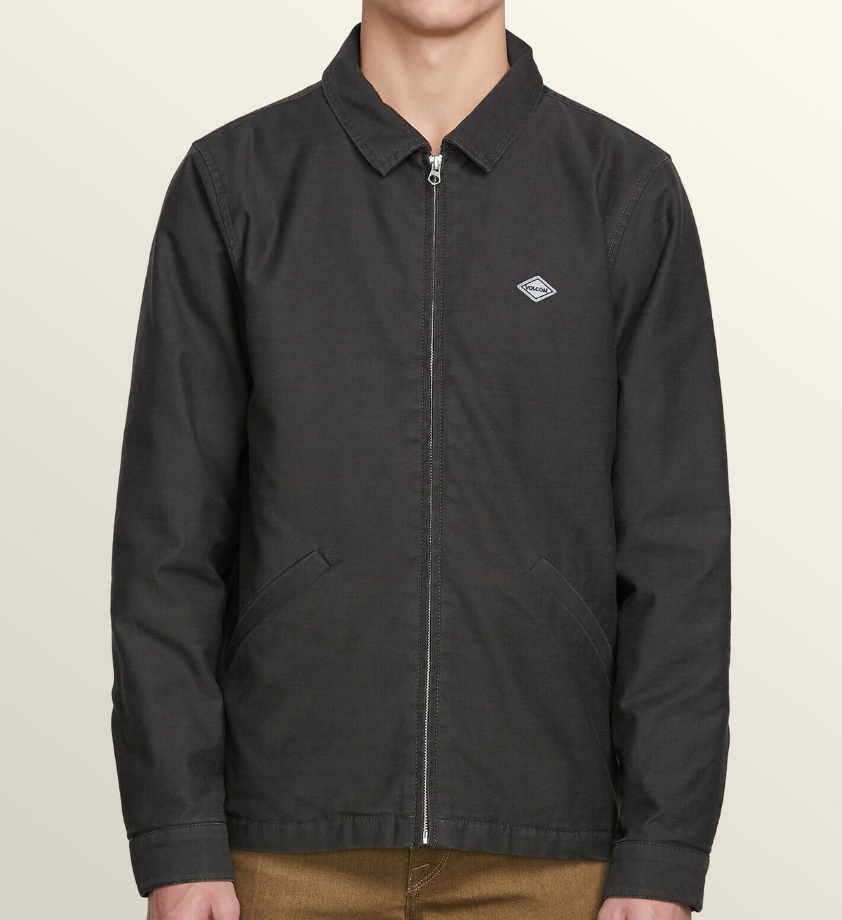 Men's Lined Jacket with Zip Closure and Pockets - Small