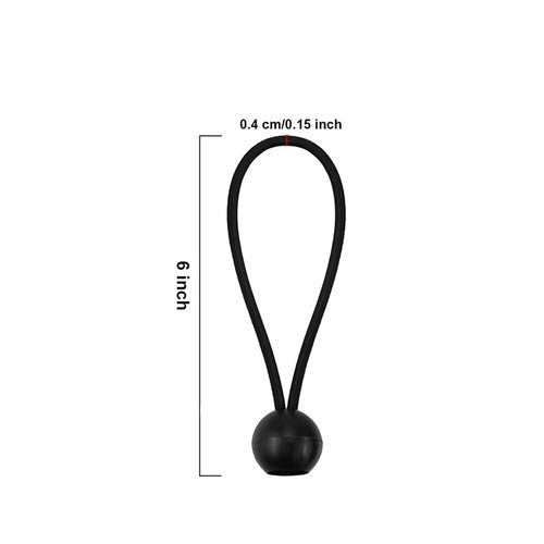 Heavy Duty Black Bungee Cords with Balls for Tarp Canopy Tie Downs 6-9 Inch