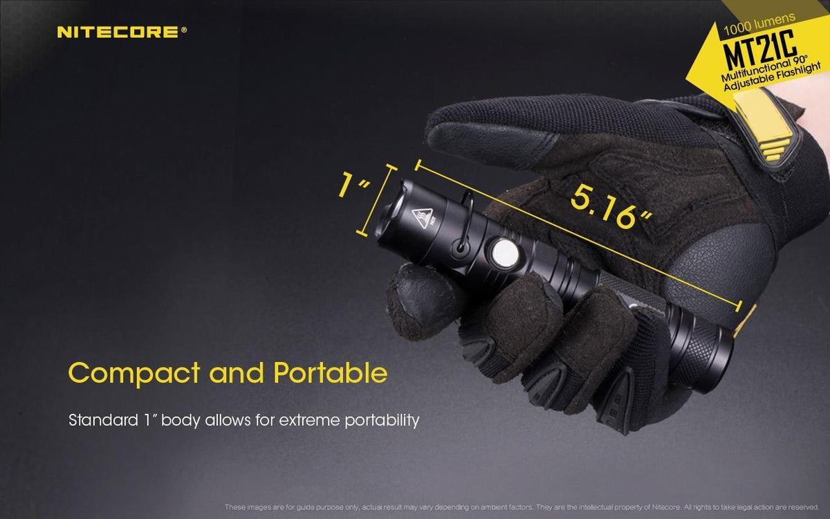 High Lumen Tilt Head LED Flashlight with Batteries, Multi-Mode, 1000 Lumens