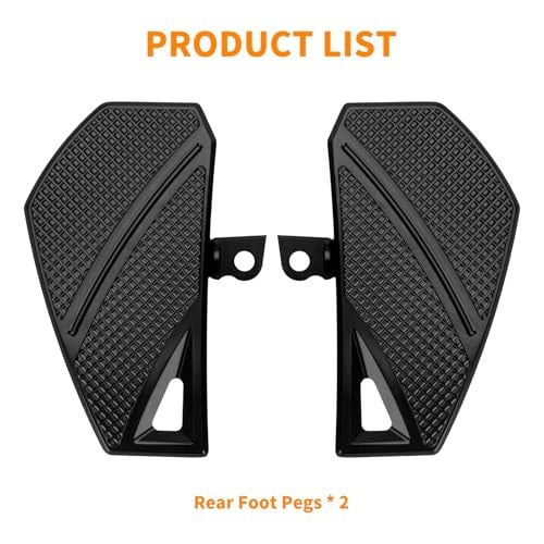 Passenger Foot Pegs for Harley Motorcycles - Black Aluminum Support