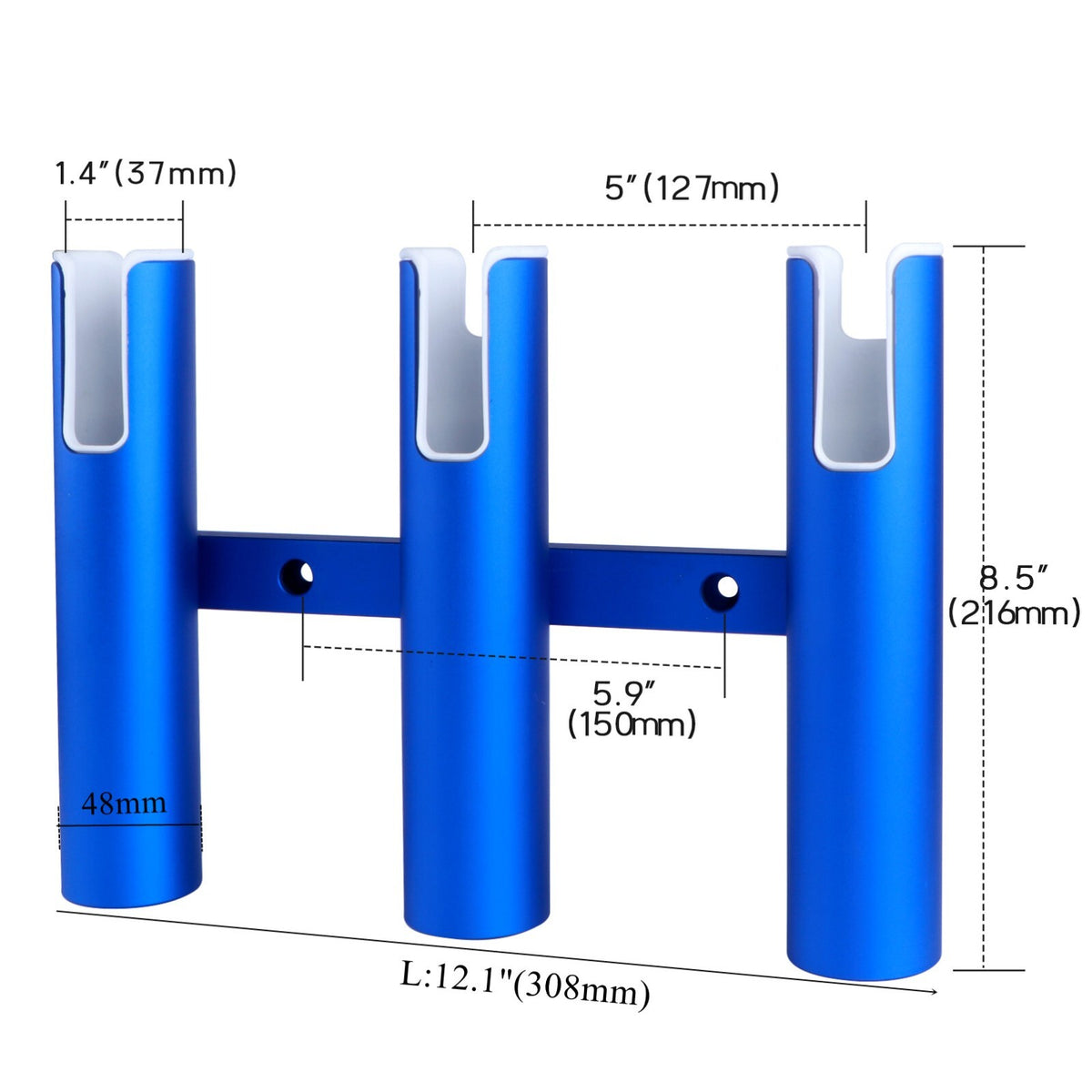 Marine Aluminum Fishing Rod Holder with Multiple Tubes for Boat, Heavy Duty & Corrosion-Resistant