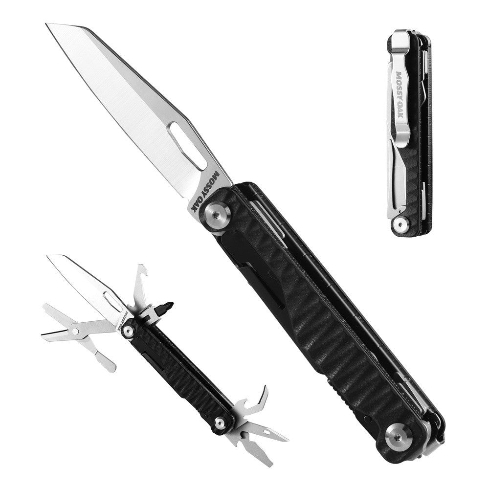 12-in-1 Multitool Folding Knife with Scissors Bottle Opener and Screwdrivers