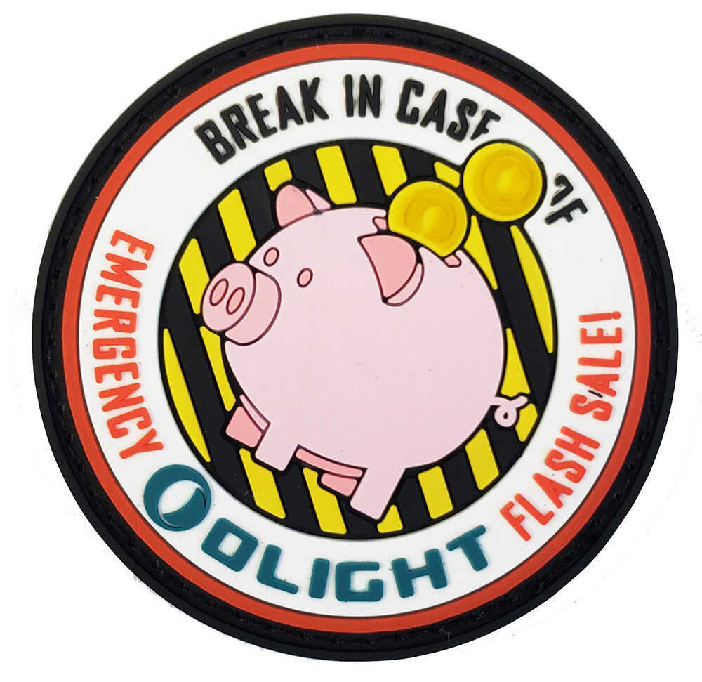 Olight Emergency Patch Swag - Break In Case Of Emergency 2.25 x 2.25 Inches