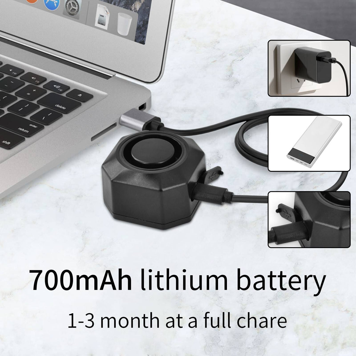 Wireless Bike Alarm System with Remote, Vibration Detection & Waterproof USB Rechargeable