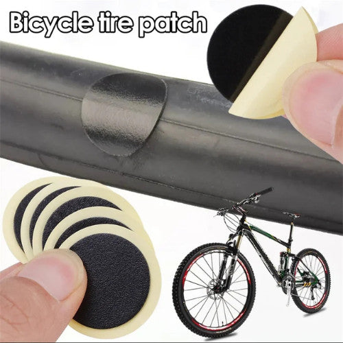 Glueless Bicycle Tire Patches Repair Kit - Self-Adhesive Inner Tube Fix