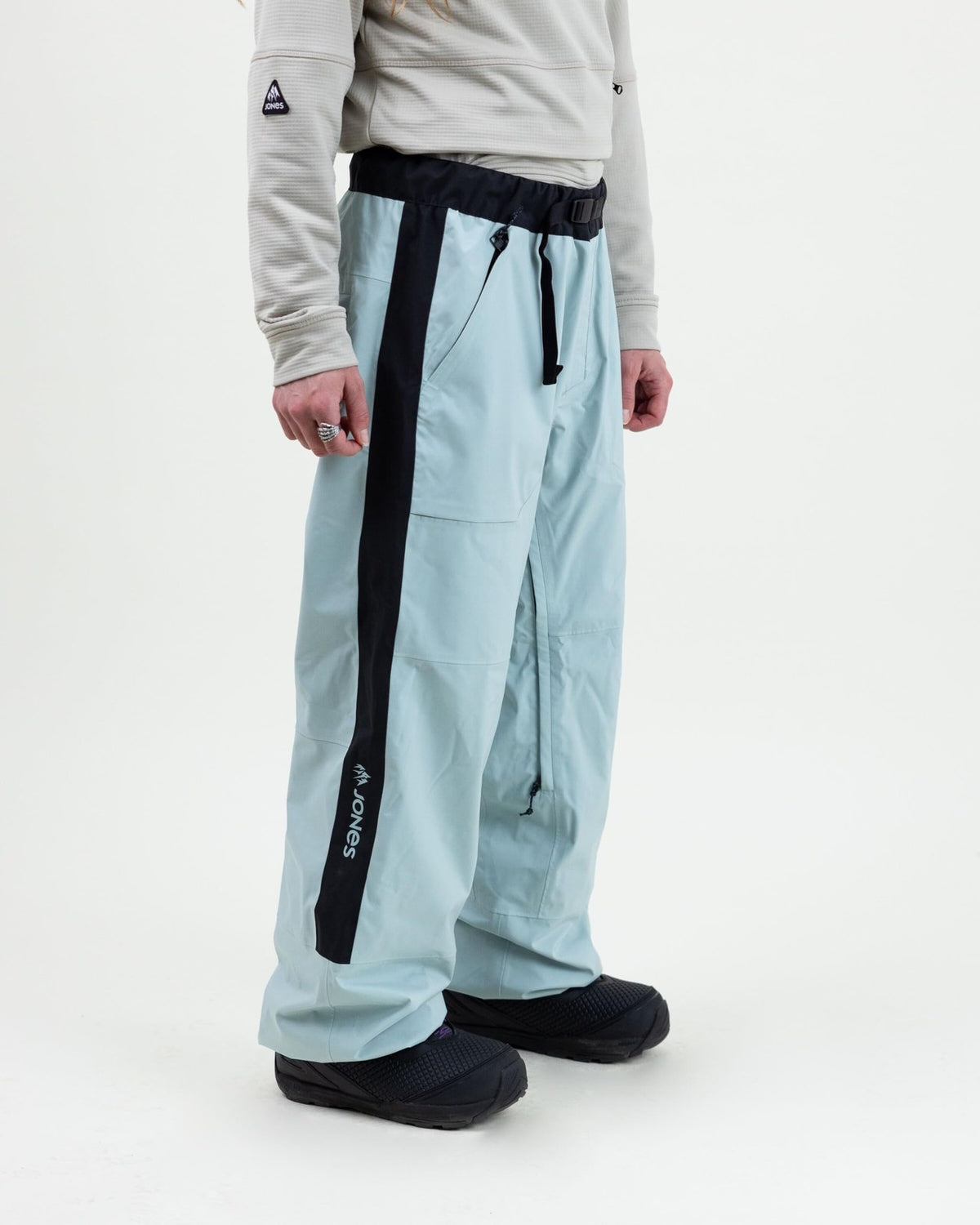 Unisex Snow Pants with Recycled 20K Waterproof Breathable Fabric - Arctic Blue, Large