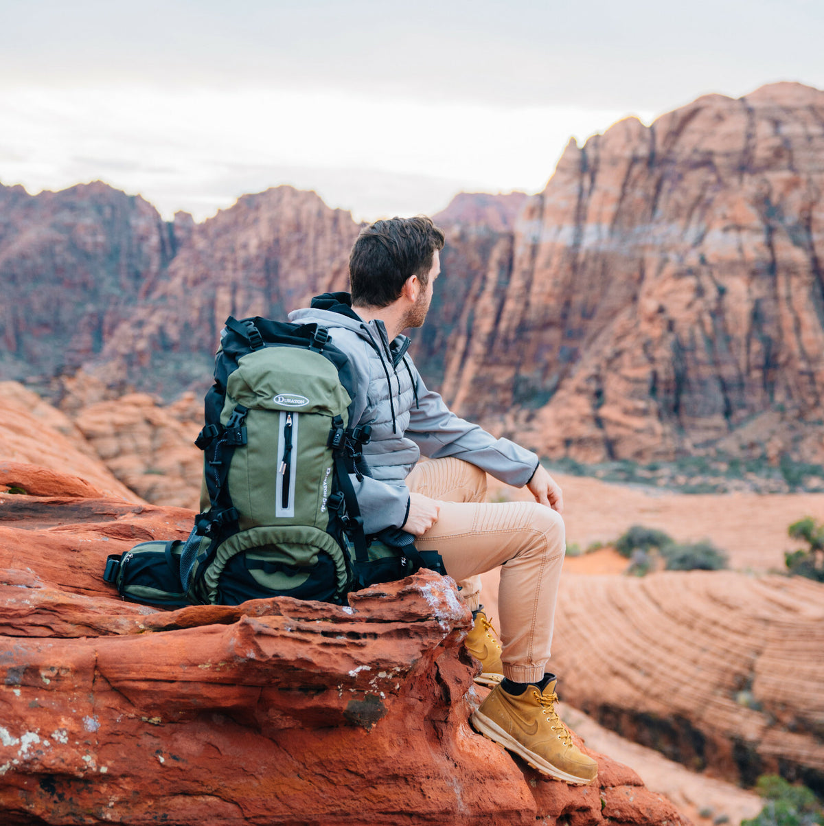 50L Hiking Backpack for Camping Hunting Fishing with Rain Cover