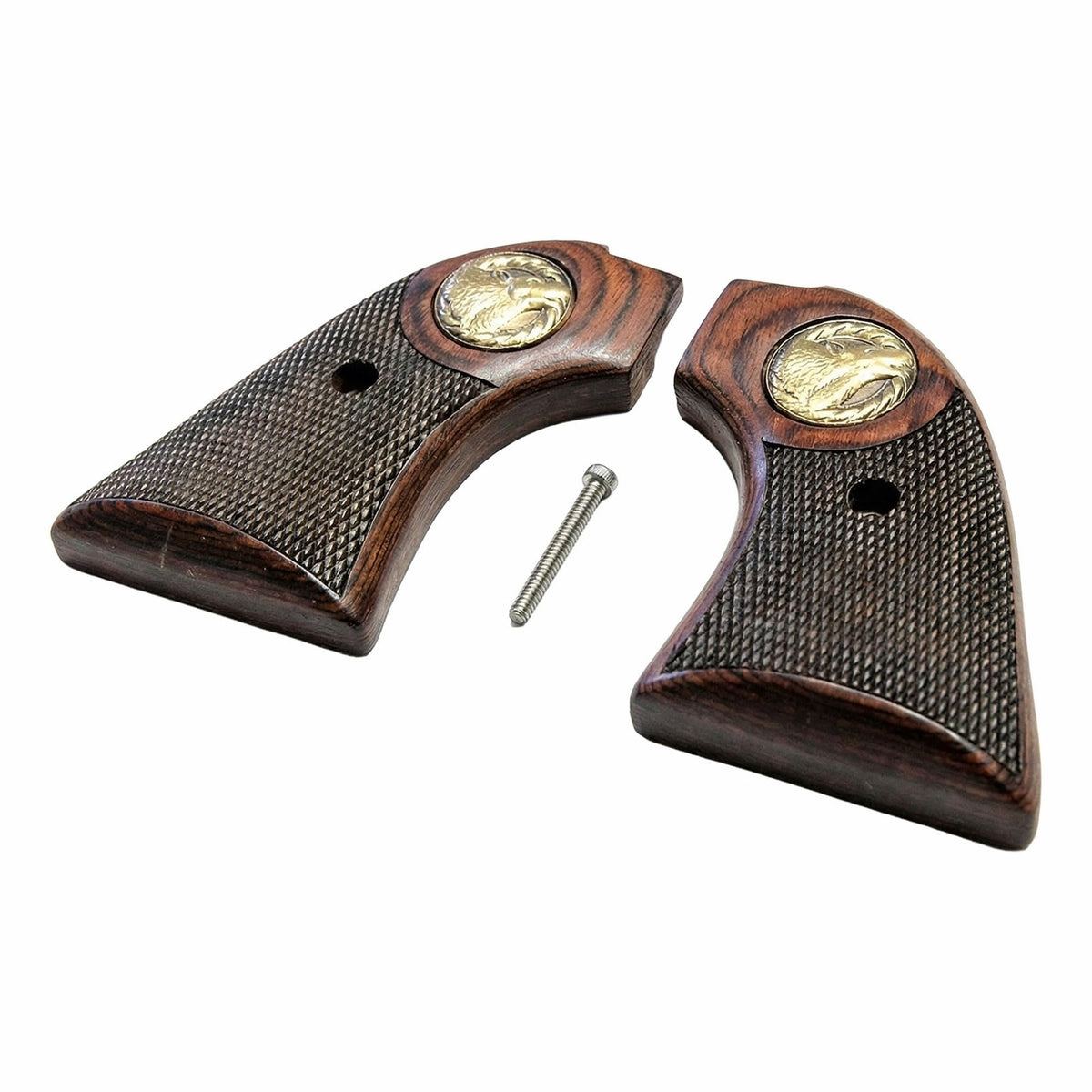 Heritage Rough Rider Checkered Rosewood Gun Grips for .22 LR & .22 Mag Revolvers