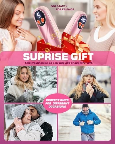 Rechargeable Hand Warmers 6000mAh - 5 Level Portable Pocket Heater Set