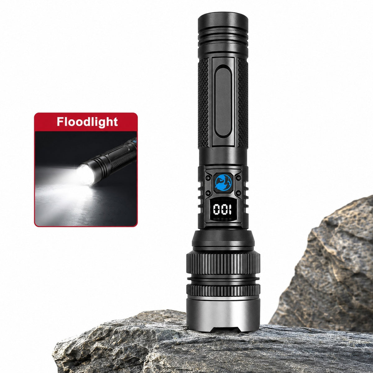 Super Bright Rechargeable LED Tactical Flashlight with Zoom Power Bank USB-C