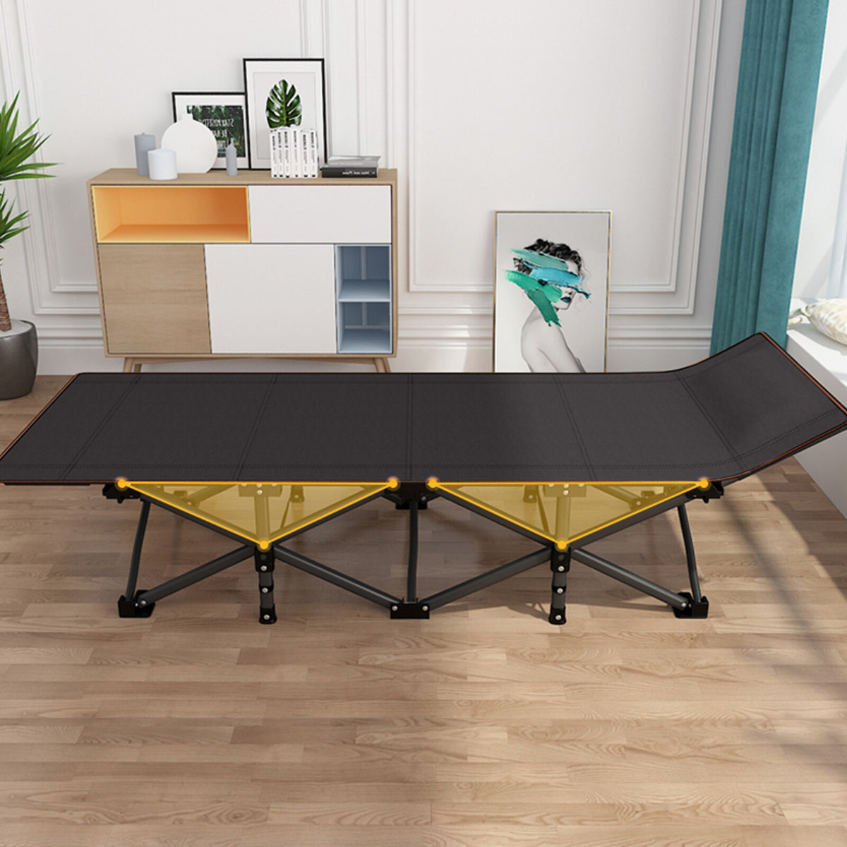 Heavy Duty Folding Camping Cot with Double Layer Oxford Support Up to 900 lbs
