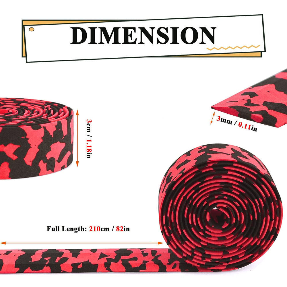 Road Bike Handlebar Tape - Cushion EVA Grip Wraps for Cycling, Red