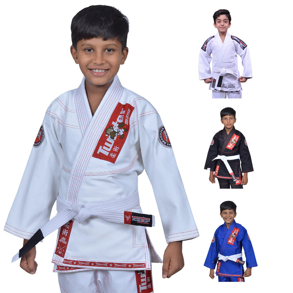 Kids Jiu Jitsu Gi Ultra Light Youth Martial Arts Uniform with Free Bag & Belt