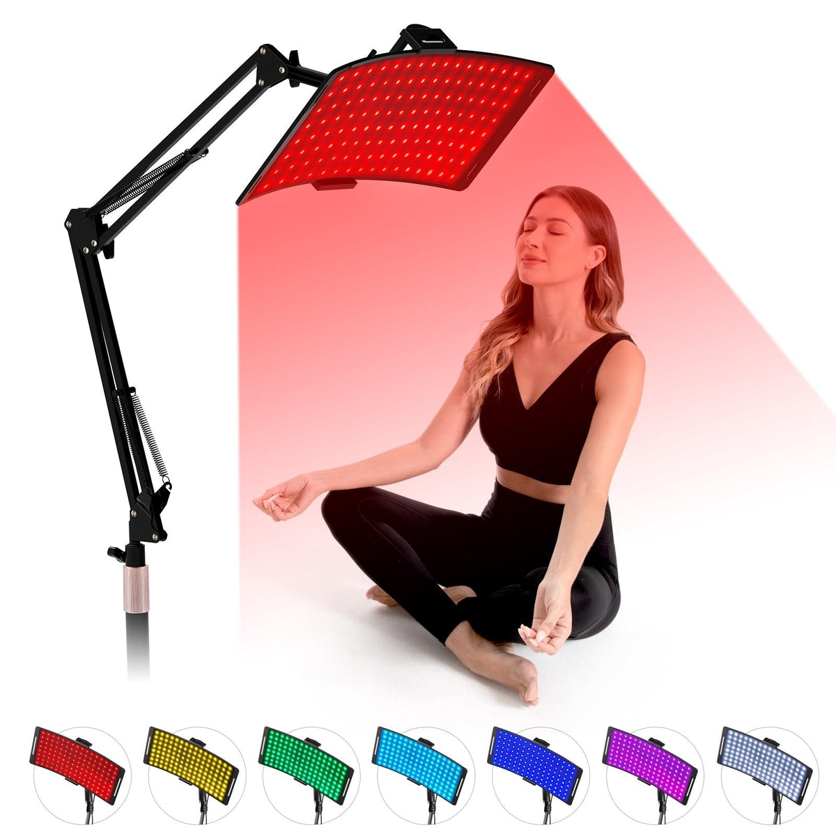 7 in 1 Portable Red Infrared Light Therapy Lamp for Face & Body with Stand