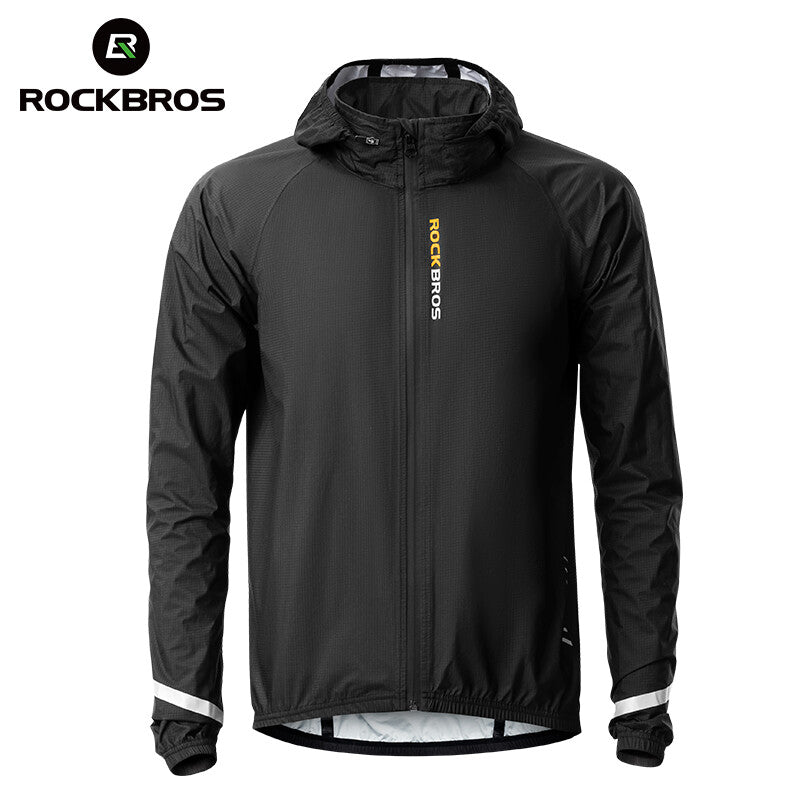 Men's Waterproof Hooded Rain Jacket - Lightweight Reflective Outerwear