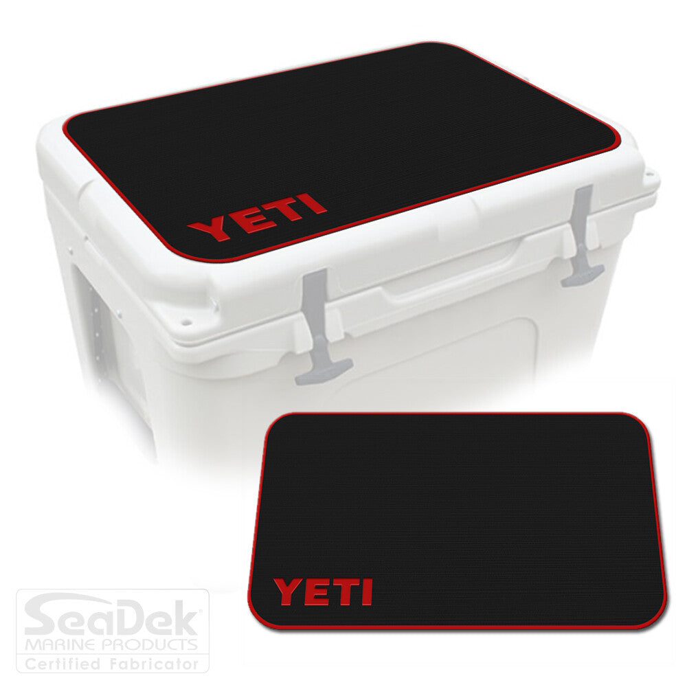SeaDek Pad for YETI 15 Cooler - Non-Slip Marine Mat in Black & Red