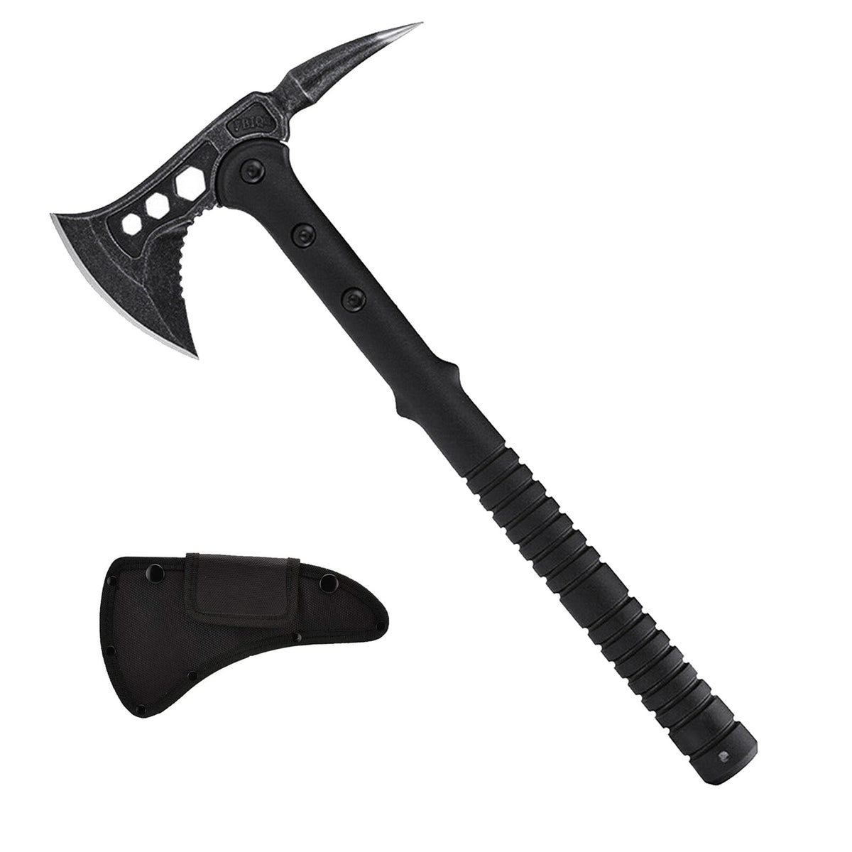 16-Inch Tactical Survival Axe with Stainless Steel Blade and Fiber Handle