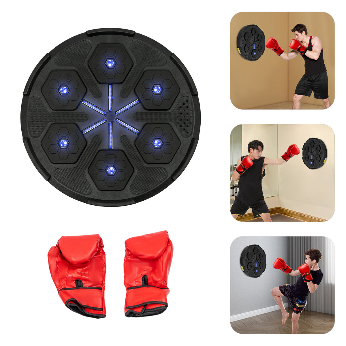 Bluetooth Boxing Target with Music & Light for Stress Relief and Training