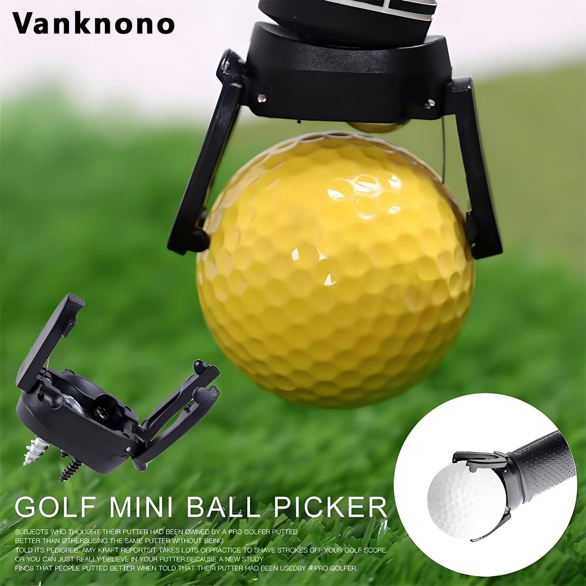 Golf Ball Retriever Set - 6 Foldable 3-Prong Claw Pickups for Golfers