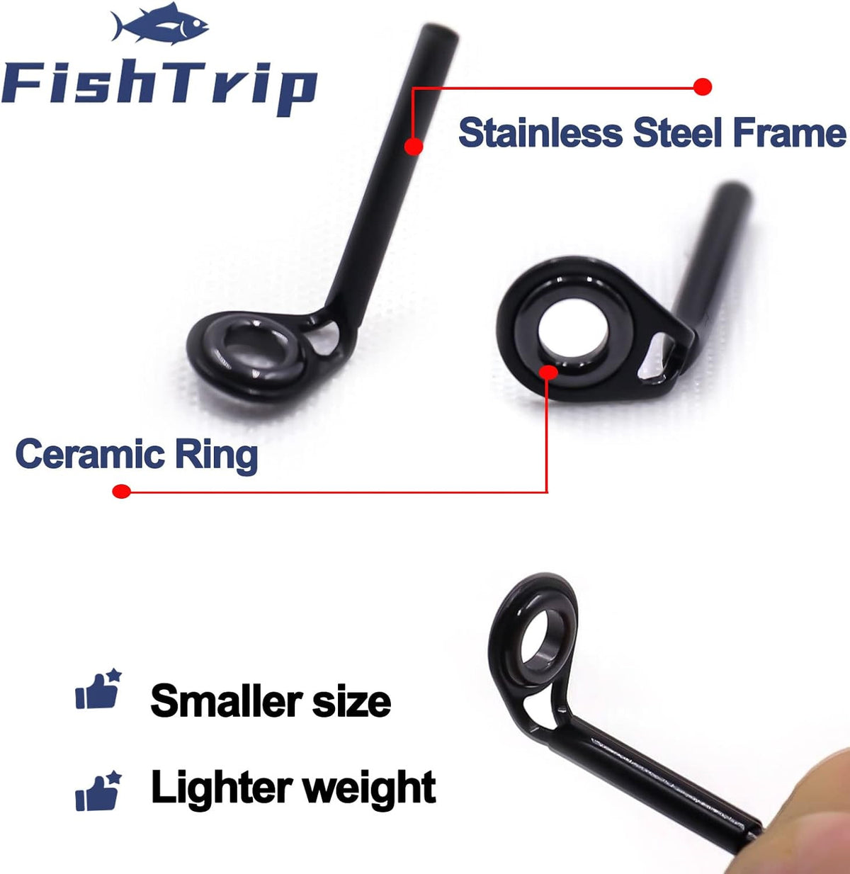 Fishing Rod Tip Repair Kit - Micro Rod Guides for Baitcasting & Ice Fishing