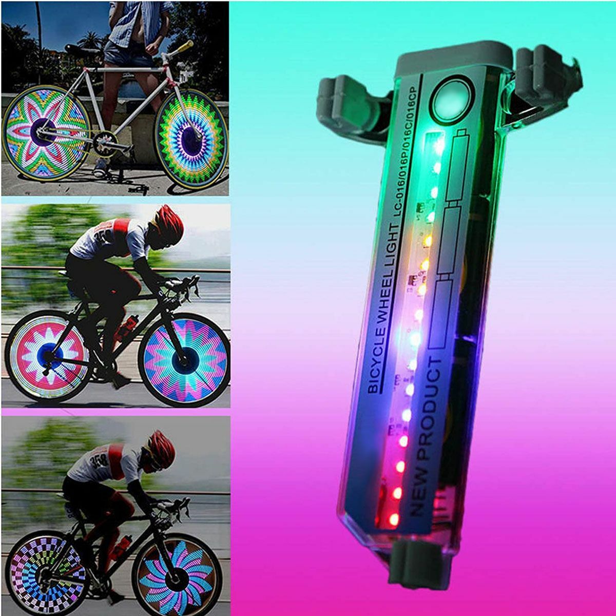 Colorful LED Bicycle Spoke Lights - 32 Patterns, Waterproof, for Night Riding