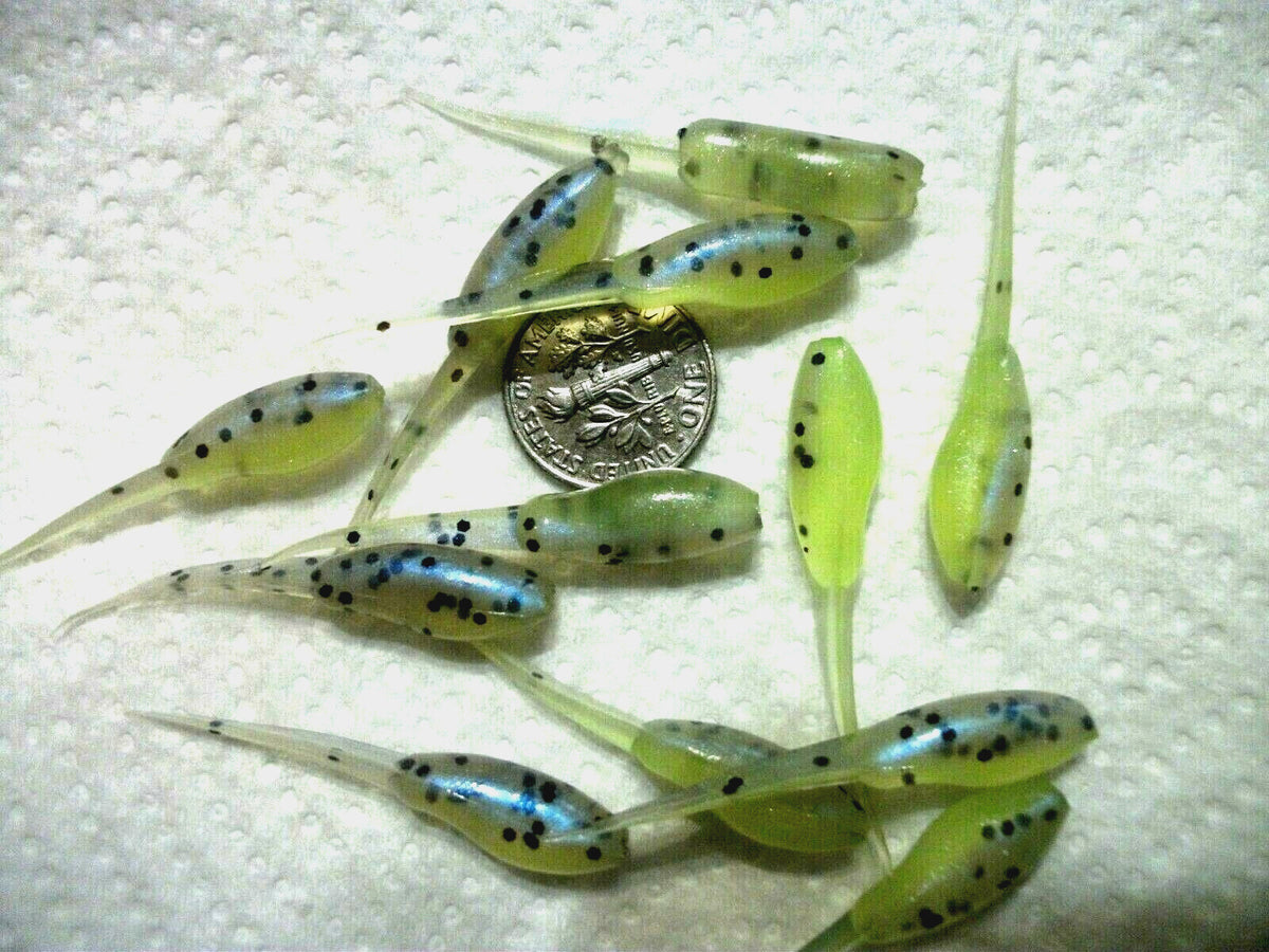 Soft Plastic Crappie & Panfish Grubs - 1 3/4 Inch Fishing Lures - Multiple Colors