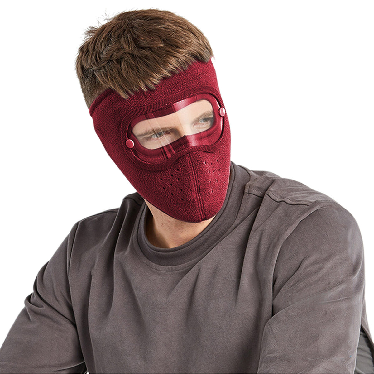 Windproof Warm Face Mask with Detachable Anti-Fog Goggles Unisex