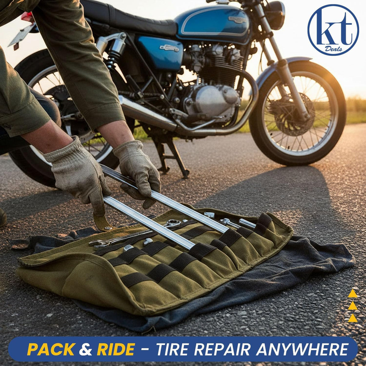 Motorcycle Tire Levers Set - Heavy Duty Steel Tire Iron Spoons for Dirt Bike, Scooter, Bicycle, ATV, Mower